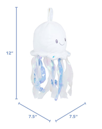 Cuddle Barn - LullaBabies Glimmer The Jellyfish Animated Musical Stuffed Animal Fish Plush Toy for Babies with Night Light Glow, Volume Control, 12 inches