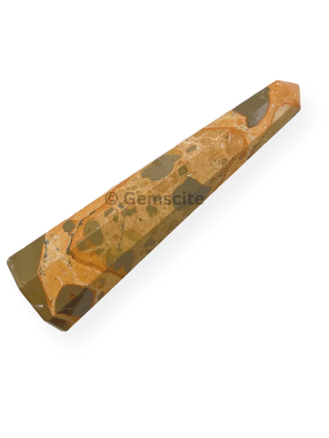 WholesaleGemShop 3 Inch (70 mm) Gemstones Leopard Skin Obelisk Tower Jumbo Facet Aura Rock Crystal Natural Polished Earth Wand Spirit