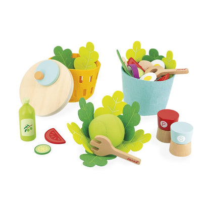 Janod - My Mixed Salad - 33 Piece Pretend Play Kitchen Set - 3 Years + J06595
