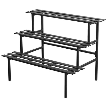 DHYGOTFUR Versatile 3-Tier Metal Plant Stand, Ladder Designed, Heavy-Duty Utility Storage Rack for Indoor & Outdoor Use, Decorative Plant Display for Home, Garden, Patio, and Balcony.