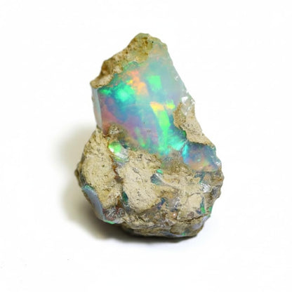 AAAA+ Natural Ethiopian Welo Opal Rough Stone – Ultra Fire Striking Raw Crystal | Handpicked Opal Rock for Jewelry Making | October Birthstone Gemstone (11.45 carat)