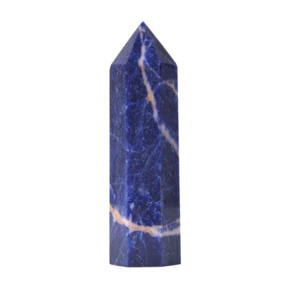 Large Sodalite Crystal Tower Healing Crystal Wand For Spiritual Use Hexagonal Point Reiki Chakra Gemstone Home Office Decor