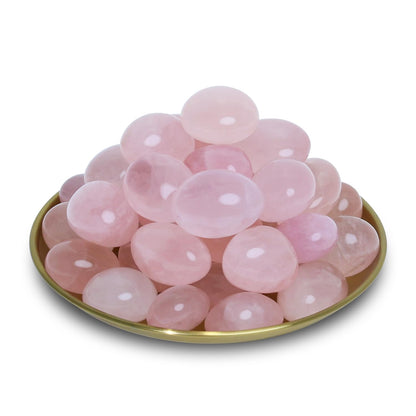 Namzi Brazilian Tumbled Polished Natural Rose Quartz Stones, Crystals and Healing Stones Quartz Bulk for Wicca, Reiki, Healing Energy, Chakra Stones, Witchcraft Supplies(10 Pcs)