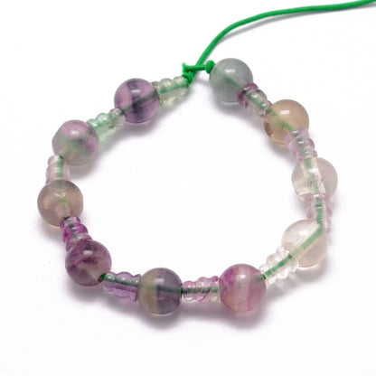 10 Sets Natural Stone Buddhist Mala Guru Bead Set 10mm 3 Hole Fluorite Gemstone Healing Chakra Stone Prayer Bead for Mala Bracelet Rosary Necklace Jewelry Making