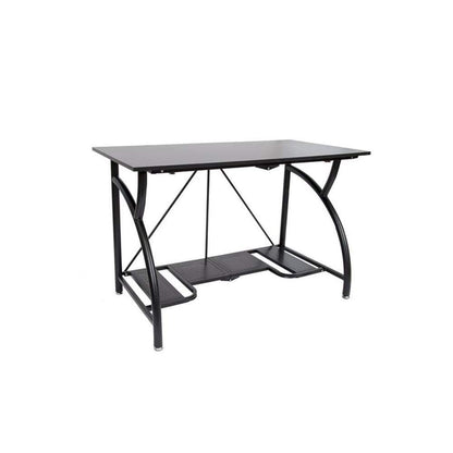 Origami Folding Computer Desk for Office Study Students Bedroom Home Gaming and Craft | Space Saving Foldable Design, Fits Dual Monitors and Laptop, Collapsible, No Assembly Required | Black, Large (RDE-01)