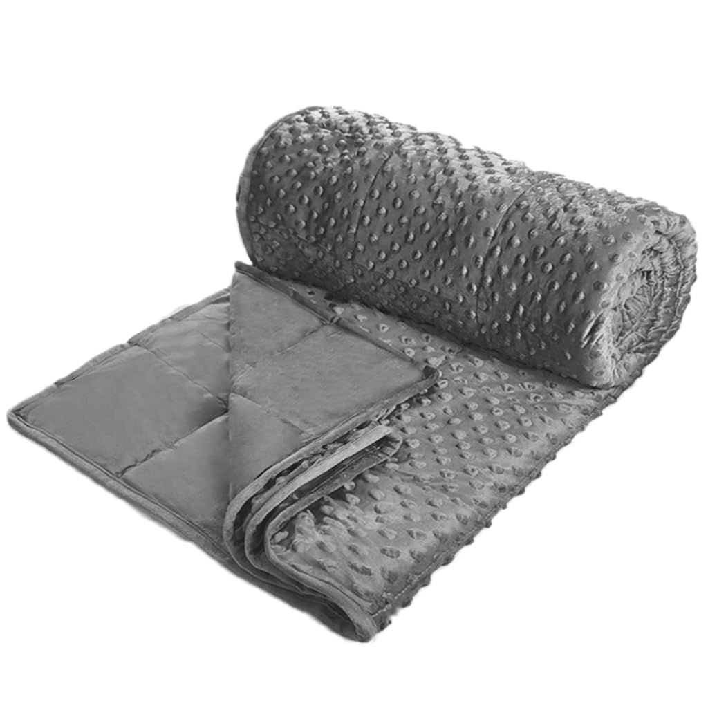 ALANSMA Reversible Weighted Blanket for All Season, Luxury Velvet, Warm and Cool, Adult Kids 5Lb Weighted Blanket, Enjoy Sleeping Anywhere(Grey,36"x48" 5lbs)