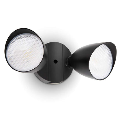 LUTEC 6222B 3500 Lumen 32 Watt 28 LED Dual-Head Floodlight Outdoor, Full Metal Design, Waterproof Exterior Security Wall Light 5000K for Patio, Garden, Yard-Black