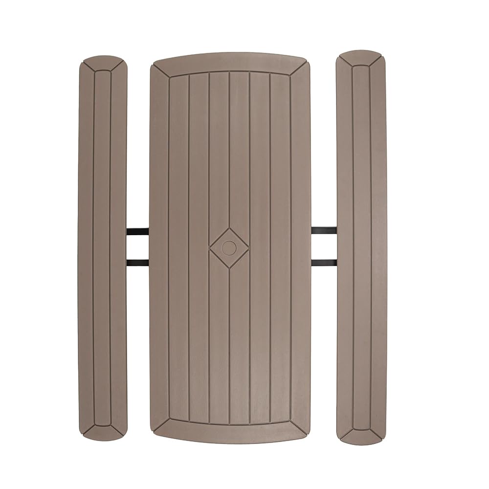 OEF Furnishings Heavy Duty Blow Molded Folding Picnic Table - Brown, Brown Frame