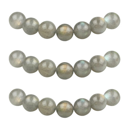 MJDCB Natural Round Stone Beads 6mm Labradorite Loose Gemstone Beads for Jewelry Making Bracelet Necklace 60pcs