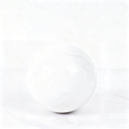 SIRIZEN-DIVING White Natural Marble Decorative Sphere Set, Heavy Solid Stone Balls for Home Decor, Bedroom, Entryway, Hotel, Dining Room Tabletop Display (8cm Diameter)