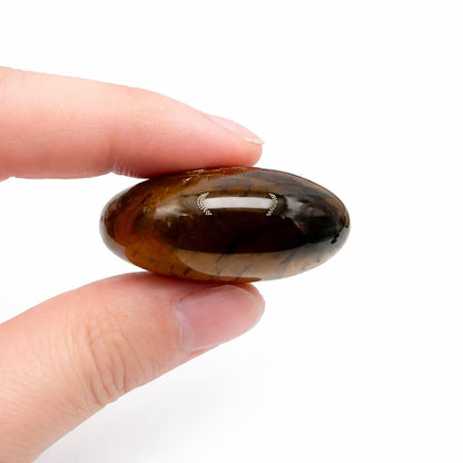 Tiger’s Eye Heart Worry Stone Healing Crystal, 1.57 Inch Polished Palm Stone for Meditation, Mindfulness & Anxiety Relief