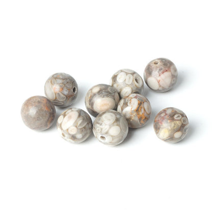 100Pcs Natural Stone 6mm Maifanite Round Loose Gemstone Energy Healing Beads Hole Size 1mm DIY Smooth Beads for Bracelet Necklace Earrings Jewelry Making