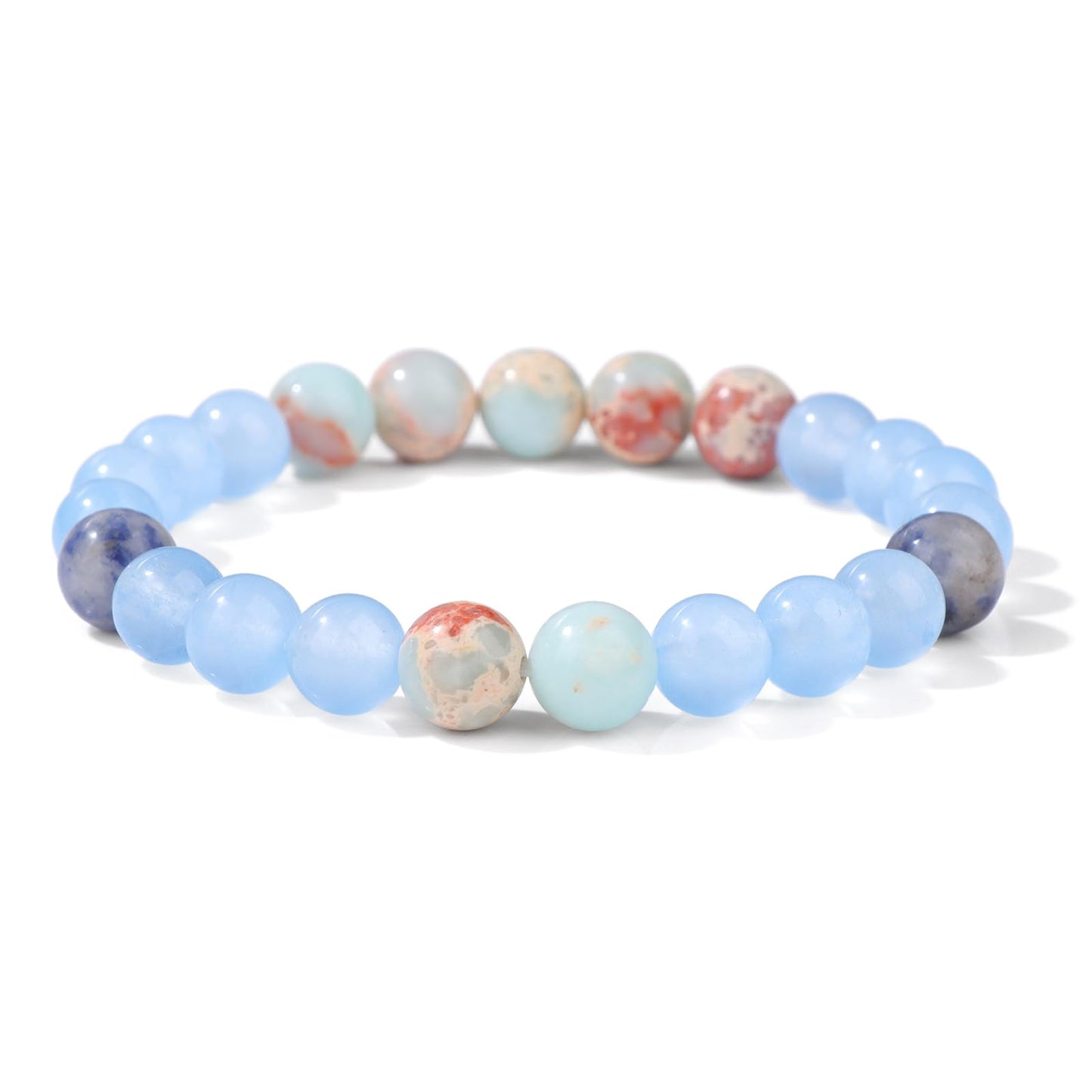 Risyfjew Birthstone Crystal Floral Bracelets for Women Men Colorful Stone May Bracelet for Women Reduce Anxiety Zodiac Month Bracelet Birthday Graduation Gifts