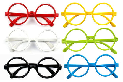 Pack of 6, Children Kids Nerd Fake Glasses No Lens Small Frame Round Eyeglasses Costume Pretend Play (Age 3-10) (Multi)
