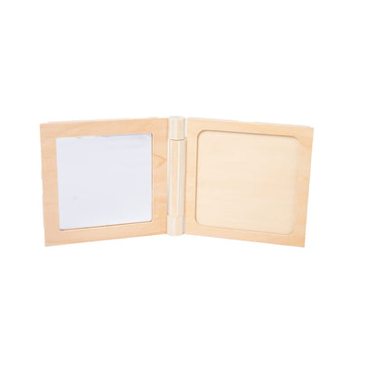 Adena Montessori Black and White Cards Wooden Frame with Mirror Tummy Time Toys 0-3 Months for Newborn