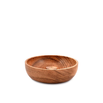 Samhita Acacia Wood Round Incense Stick Holder,Incense Burner, Ash Cather and Aromatherapy Ornament Home Décor (5" x 5" x 1.5")