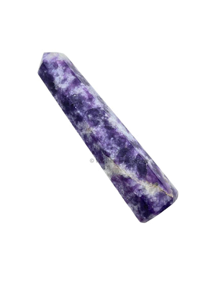 WholesaleGemShop 3 Inch (70 mm) Lepidolite Gemstones Obelisk Tower Jumbo Facet Aura Rock Crystal Natural Polished Earth Wand Spirit