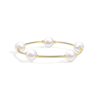 Elegance 11 designs Blessing Bracelet 10mm Crystal White Pearl Bracelet Dainty Gold Tube For Women Simple Bridal Gifts For Friends And Loved
