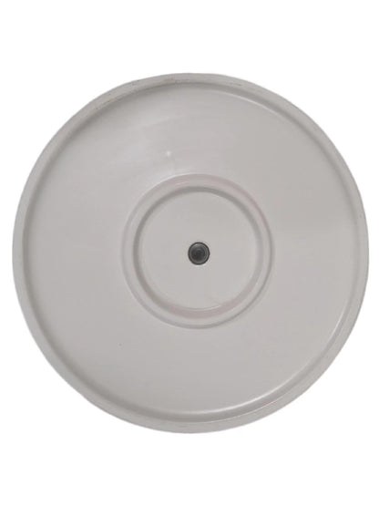 Amazon Basics Fluted Ceramic Round Planter with Drainage Hole, Indoor Outdoor Flower Pot, 10-inch, White