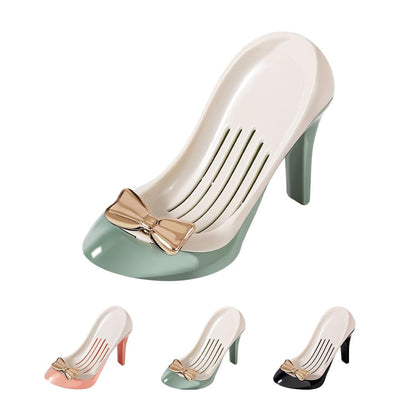 Cute High Heels Plastic Soap Holders, Shower Foam Soap Holder Dish for Bar Soap Rack, Sponge Holder for Kitchen, Sink Hand Soap Holder for Bathroom (Green)
