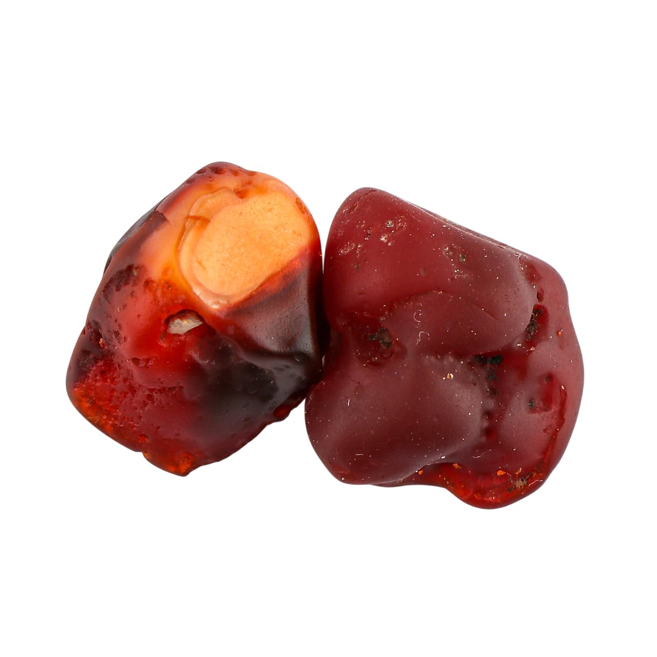 CRYSTALIS (2pcs) Mexican Fire Opal Wholesale Natural Raw Crystals Stones, Loose Bulk Rough Jewelry Making Supply, Chakra Healing, Wire Wrapping, DIY, Cabbing, Tumbling, Collectible Gemstones (10-15mm)