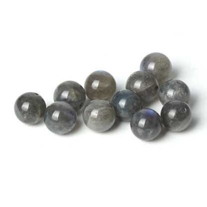 100Pcs Natural Stone 8mm Grey Moonstone Round Loose Gemstone Energy Healing Beads Hole Size 1mm DIY Smooth Beads for Bracelet Necklace Earrings Jewelry Making