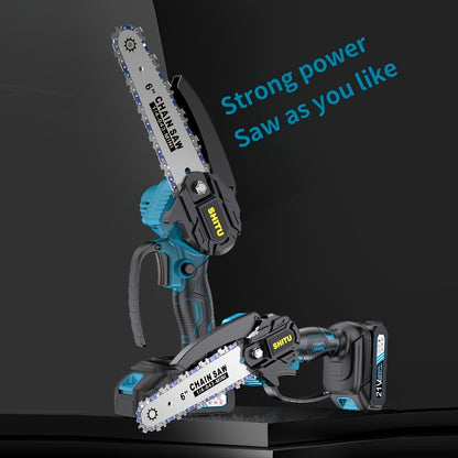 Mini ChainsawCordless, Lightweight & Portable Handheld Electric Tree Cutter with Splash Guard, Security Lock, Optional Rechargeable Battery, And Safe Trimming for Quick Cutting Of Tree Branches, Courtyard, Household, And Garden, Gifts for Man.pruning