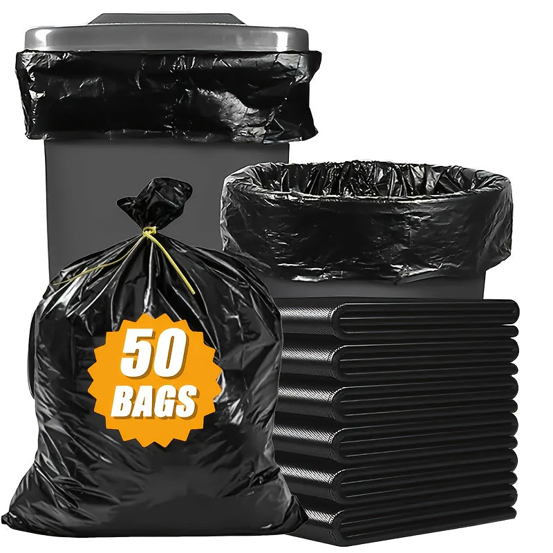 Heavy-Duty Trash Bags with a Capacity of 55-60 Gallons, Designed to Resist Tearing. Available in Packs of 50, 100, Or 150, These Black Bags Are Perfect for Gardening Tasks And Outdoor Activities. They Are Suitable for Both Residential And Commercial