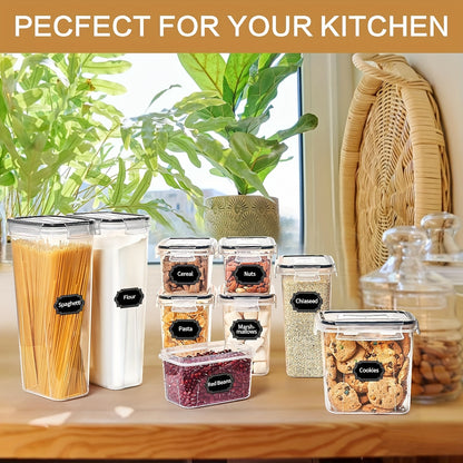 64 PCS Airtight Food Storage Containers (32 Boxs & 32 Lids), Kitchen And Pantry Organizers And Storage, BPA Free, Plastic Food Storage Canisters For Flour, Sugar, And Cereal, Labels & Marker