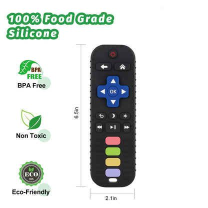 Fu Store 2Pack Silicone Teething Toys for Infant Toddlers Remote Control Shape Teethers for Babies Chew Toys Relief Soothe Gums Set BPA Free Freezable Dishwasher Refrigerator Safe