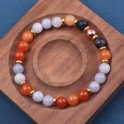 KSQS Healing Stone Bead Bracelet for Women, Natural Gemstones Balance Protection Bracelet, Spiritual Crystal Beads Bracelet Anxiety Relief with Meaning Card(#18)