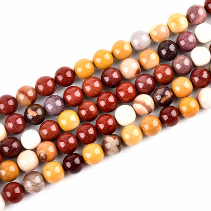 LIFAVOVY Mookaite Jasper Beads for Jewelry Making Natural Gemstone Semi Precious 10mm Round 15 inch(37-39pcs)