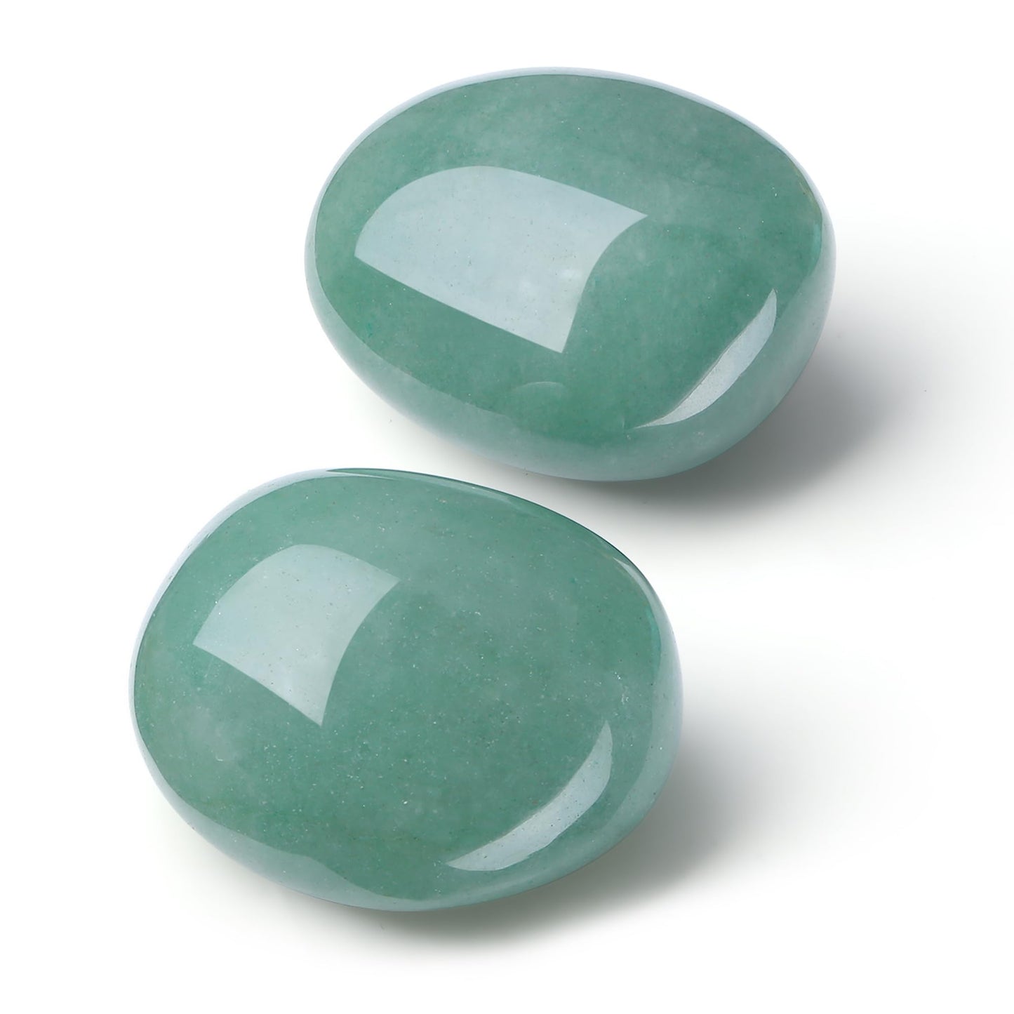 QINJIEJIE 1.6-2.0" Green Aventurine Crystal Polished Rocks 2PCS Healing Crystals Large Tumbled Stones Gem Stones for Energy Witchcraft Meditation DIY Decoration Gifts