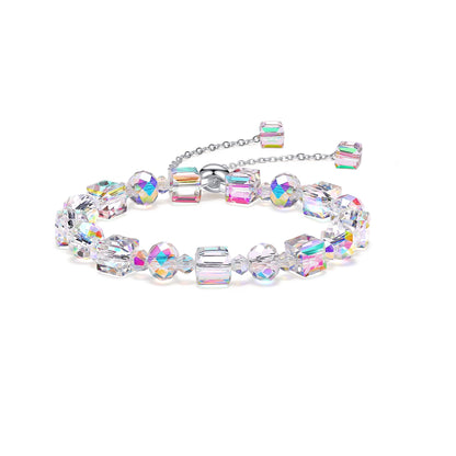 HANGINTHERE Crystal Bracelets for Women, Adjustable 925 Sterling Silver Beaded Bracelet, Sparkling Gift for Birthday Christmas