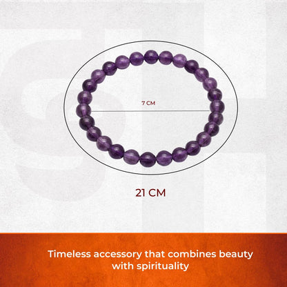 Divine Hindu Amethyst Crystal Bracelet | Makar Rashi (Capricorn) Zodiac Stone | Certified Healing Gem | Reiki Energy | Chakra Alignment | Meditation & Protection for Men & Women.