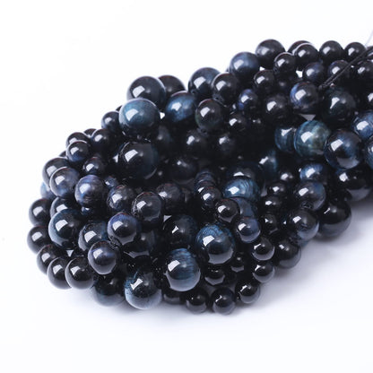 60PCS 6MM AAA Blue Black Tiger Eye Stone Beads Natural Gemstone Bead Crystal Healing Energy Jewelry Making DIY 15 inches