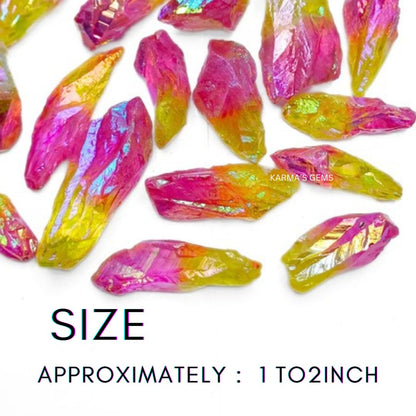 Crystals, Rocks, Jade, Crystals and Healing Stones, Witchcraft Supplies, Healing Crystals, Stones, Healing Stones, Rock Collection, Agate, Raw Stones (Pink - Yellow Aura Quartz, 2 Pcs)