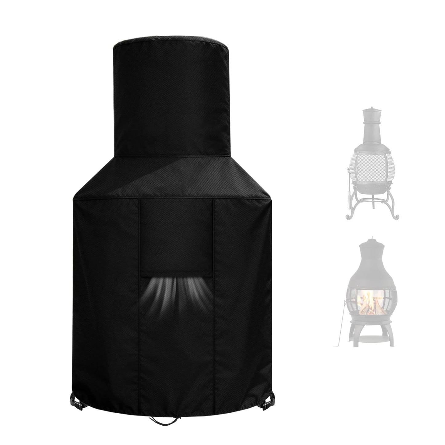 Patio Chiminea Cover - Durable, Weather-Proof Chiminea Fire Pit Cover, Heavy Duty 420D Oxford Water-Resistant chiminea outdoor fireplace Covers (48X25X13 inch)