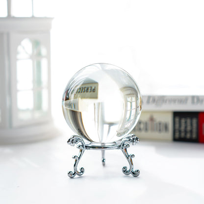 2.3in Sparkling Clear Crystal Ball with Stand 60mm Handcrafted Photography Prop for Magical Shots Elegant Home & Party Decor for Women