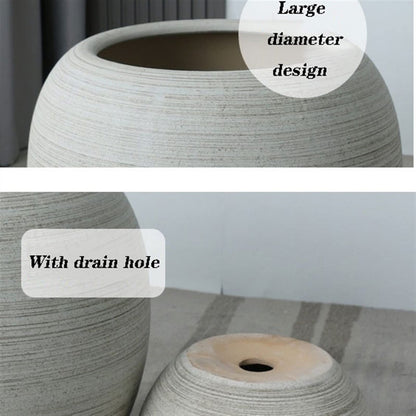 YIMUBDBM Creative Flower Pots Ceramic Flower Pot Plant Container Oversized Spherical Floor Planter Mall Decoration Courtyard Large Green Flower Pot Flowers Pot Plant Bucket-B:high 23 cm