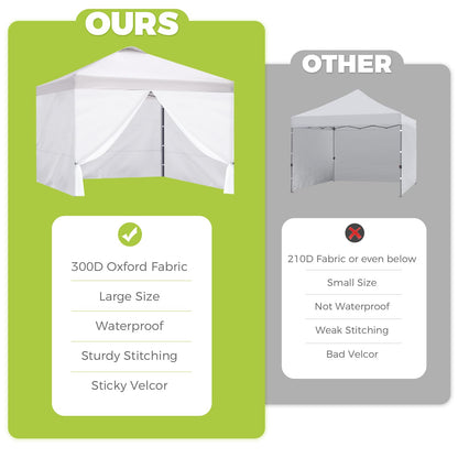 FLAGLY 10x10 Pop Up Canopy Sidewall - 1 PC 300D Waterproof Attachable Tent Wall, Privacy Shade for Outdoor Events, Vendor Booths (Tent Not Included, Basic Style)