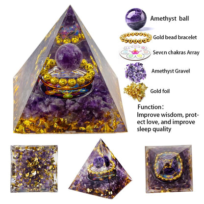 AierCrystal Natural Mineral Crystal Pyramid Energy Healing Meditation Aid Feng Shui Protection Home Decor Versatile Gift Option(2inch Pyramid Amethyst)