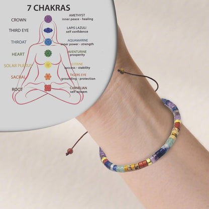 Vyooxcy Chakra Bracelets for Women，7 Chakra Bracelet Crystal Beaded Healing Bracelet for Women Spiritual Bracelets ，Healing Crystals Meditation Relax Women Anxiety