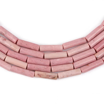 HAAMIIQII Natural Pink Rhodochrosite Tube Beads 13x4mm Column Stone Cylinder Gemstone Loose Beads for Jewelry Making Strand 15 Inch (28-29pcs)