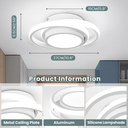 CANEOE Modern Led Ceiling Lights, Small Led Close to Ceiling Light Fixture,32W Round LED Ceiling Lamp for Bedroom Hallway Aisle Corridor Light Lighting (Cool White,6000K)