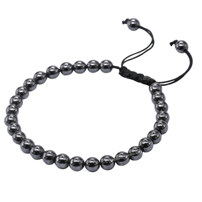 Amazing Gemstone Hematite Bracelet, Gifts For Men & Women - Protection Healing Crystal Bracelet - 6mm Gemstone Beaded Adjustable Bracelet, Pulseras Para Hombres Mujer Stocking Stuffers