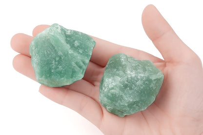 NUKAYAI 2Pcs Green Aventurine 1.8-2.2" Large Raw Crystals Stones Rough Rocks Healing Crystal for Wrapping Wire Wicca Reiki Cabbing Decoration DIY Polishing Natural Green Aventurine Rock Gifts