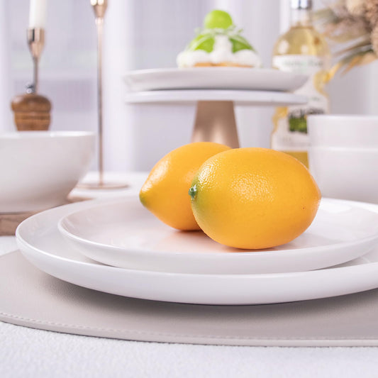 Anveena Dinnerware Set for 4, 12 Piece Plates and Bowls Set, White Porcelain Dish Set Microwave Safe Dishwasher Safe Chip Resistant for Everyday Dining