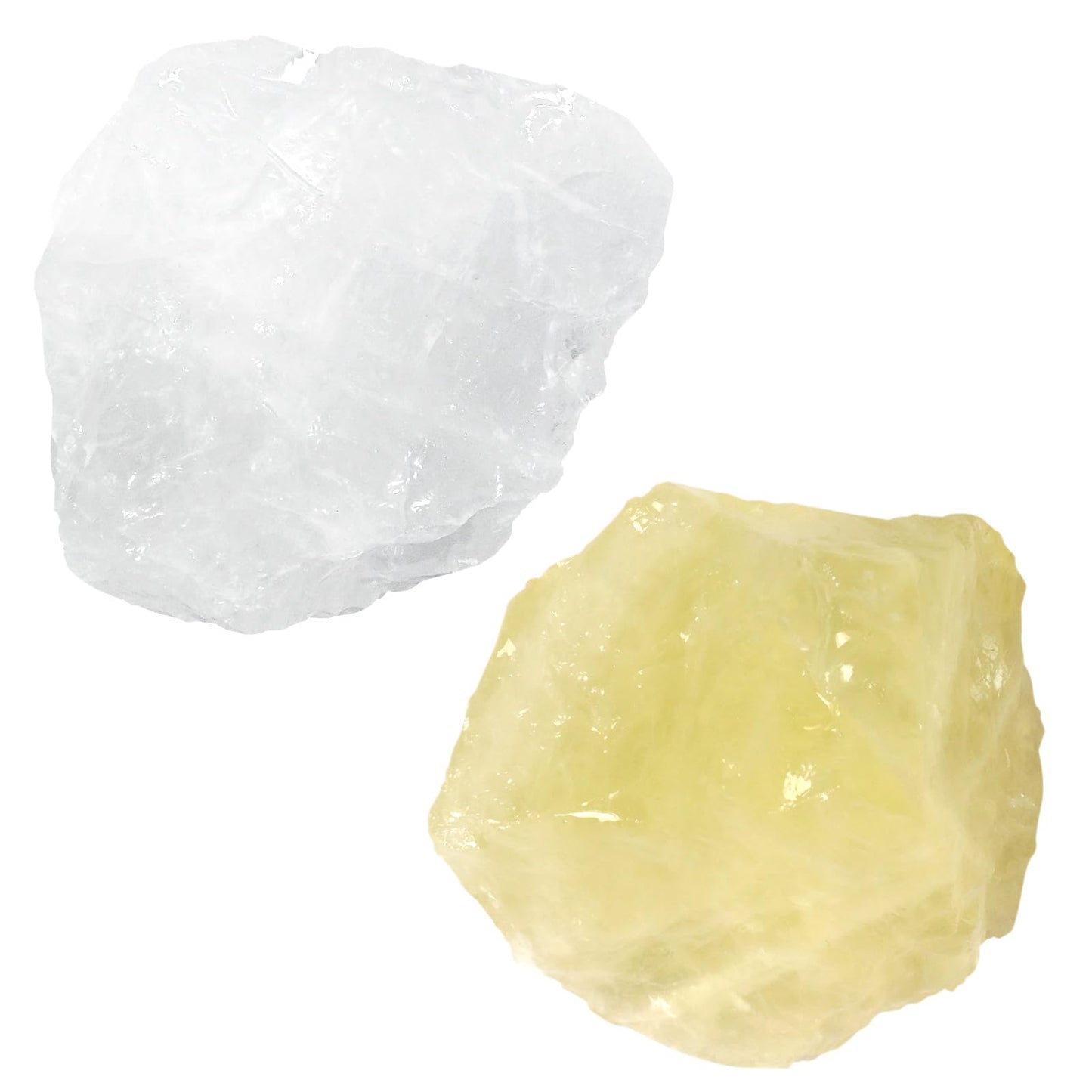 Orientrea Raw Citrine Rough Crystal with Clear Quartz, Natural Citrine Crystal and Healing Stones for Tumbling, Decoration, Polishing, Wire Wrapping, Wicca & Reiki 2PCS