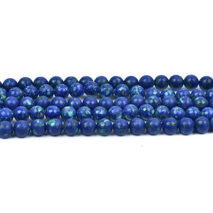 HAAMIIQII 8mm Lapis Lazuli Round Stone Spacer Beads, Loose Gemstone Beads for Jewelry Making, DIY Bracelet, Necklace, Healing Crystal 15 Inch (51pcs)